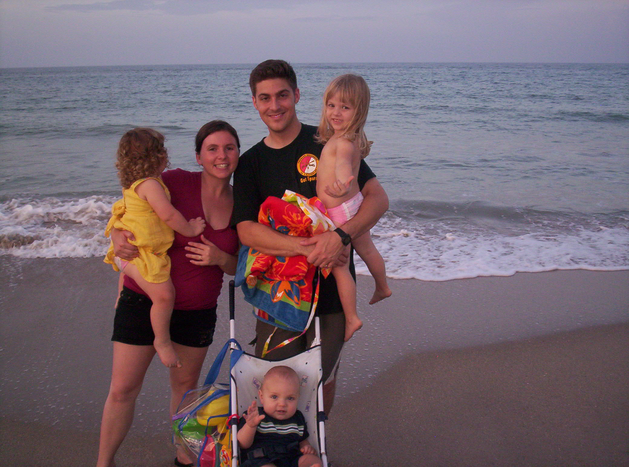 family photo at beach